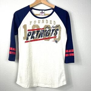 Victoria's Secret‎ PINK New England Patriots Founded Shirt Sz Sm 3/4 Sleeve NFL